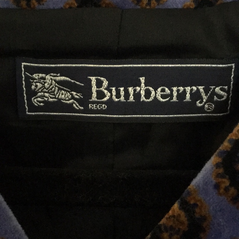 Burberry Blue Velour Patterned Button Front Vest - image 7